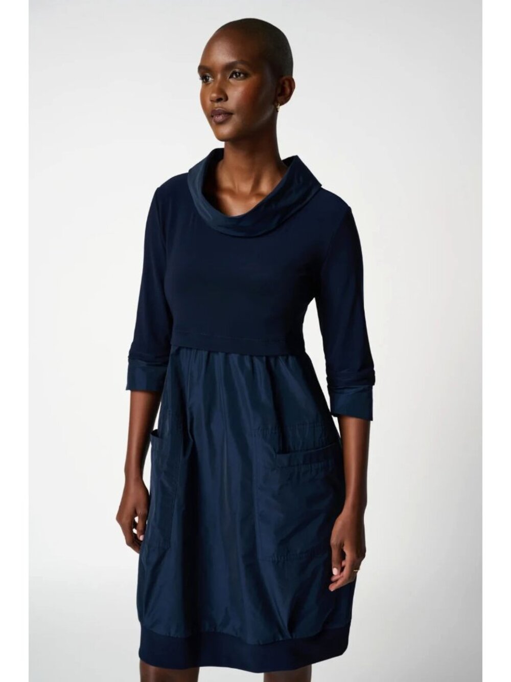 NEW $270 Joseph Ribkoff Classic Cocoon Dress Midnight blu Minimalist Chic sz 4